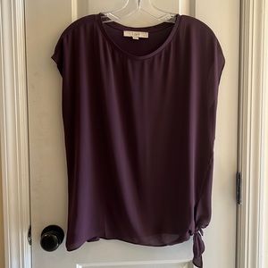 LOFT open crewneck side tie sleeveless blouse